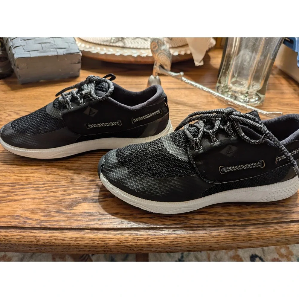 Sperry‎ Kids Boys Shoes SP7 SEAS 3-EYE Boat Shoes Black Mesh Size 2M